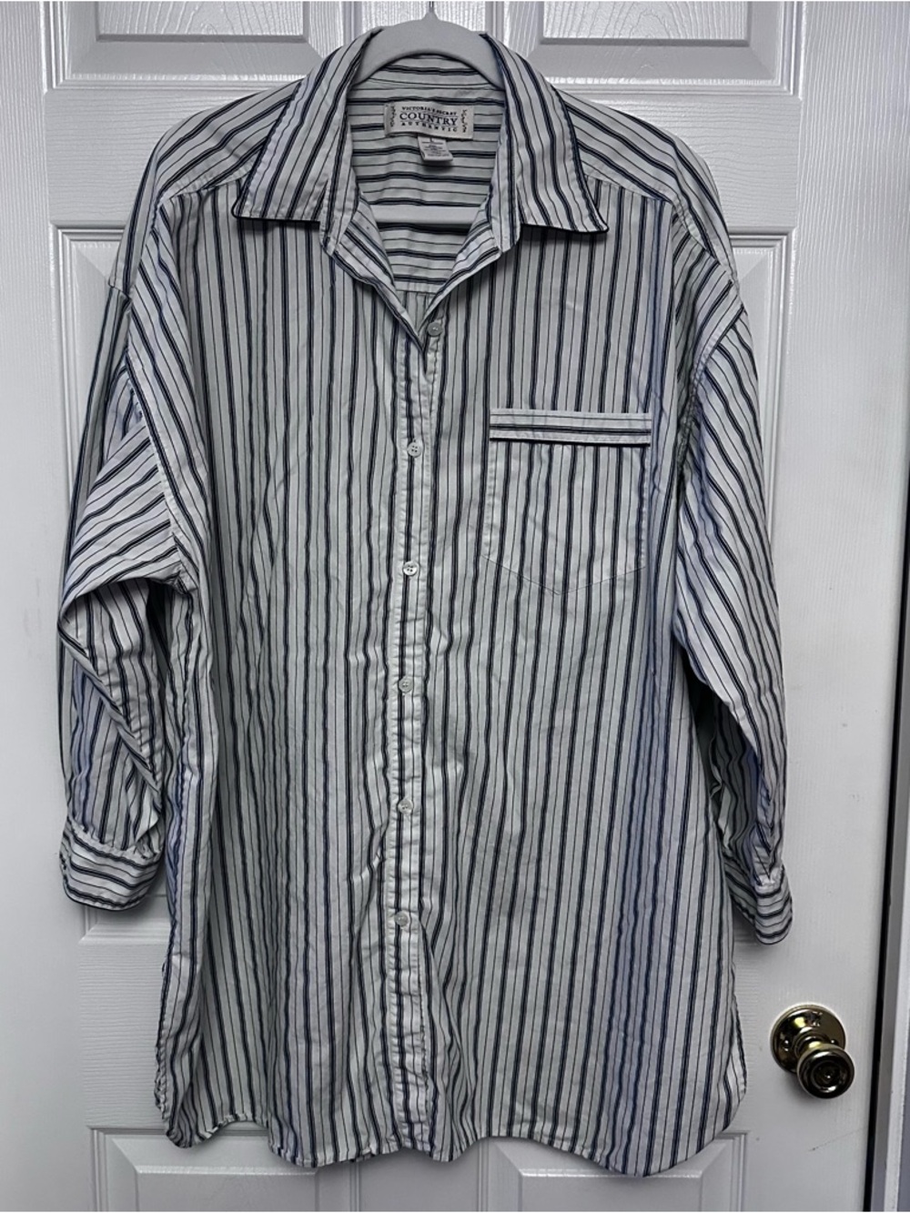 VTG Victoria's Secret Country Authentic Sleep Shirt Women's L 90s Mom Cottage